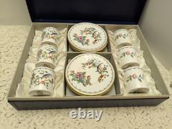 6 Vintage Aynsley Pembroke Demitasse Sets in Original Box 6 cups 6 saucers