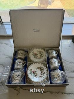 6 Vintage Aynsley Pembroke Demitasse Sets in Original Box 6 cups 6 saucers