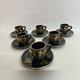 6 Vintage Dagounis Demitasse Black And Gold Espresso Cup And Saucer Set