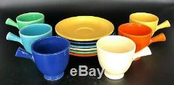 (6) Vintage Mid Century Fiesta ware Demitasse Cup & Saucer Sets Complete Colors