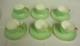 6 Vintage Wedgwood Art Deco April Mint Green Beaded Demitasse Cup & Saucer Sets