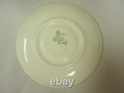 6 Vintage Wedgwood Art Deco April Mint Green Beaded Demitasse Cup & Saucer Sets