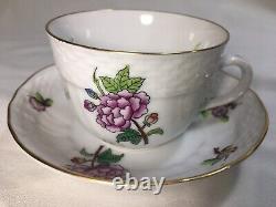 (6 sets) Eton by Herend Flat Demitasse Cups & Saucers #1728