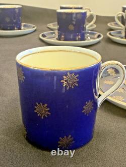 6 sets of Aynsley Cobalt Blue and Gold Demitasse Cups and Saucers, 1 set 30