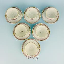 6 x Herend Apponyi Chinese Bouquet Pink Demitasse Coffee Cups & Saucers #1728 AP