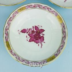 6 x Herend Apponyi Chinese Bouquet Pink Demitasse Coffee Cups & Saucers #1728 AP