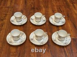 6 x VTG A. Lanternier & Co. Limoges France Porcelain Demitasse Cup & Saucer Set