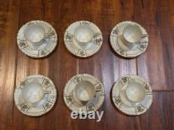 6 x VTG A. Lanternier & Co. Limoges France Porcelain Demitasse Cup & Saucer Set