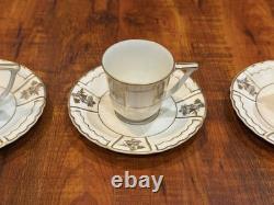 6 x VTG A. Lanternier & Co. Limoges France Porcelain Demitasse Cup & Saucer Set