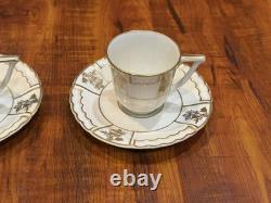 6 x VTG A. Lanternier & Co. Limoges France Porcelain Demitasse Cup & Saucer Set
