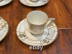6 x VTG A. Lanternier & Co. Limoges France Porcelain Demitasse Cup & Saucer Set