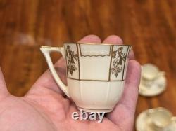 6 x VTG A. Lanternier & Co. Limoges France Porcelain Demitasse Cup & Saucer Set