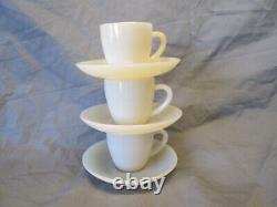 6pc Fire King Anchor Hocking Demitasse Childs Restaurant Ware IVORY Cup Saucer