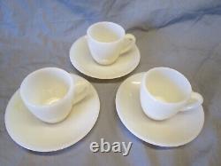 6pc Fire King Anchor Hocking Demitasse Childs Restaurant Ware IVORY Cup Saucer