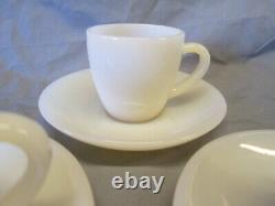 6pc Fire King Anchor Hocking Demitasse Childs Restaurant Ware IVORY Cup Saucer