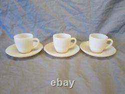 6pc Fire King Anchor Hocking Demitasse Childs Restaurant Ware IVORY Cup Saucer