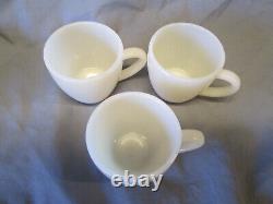 6pc Fire King Anchor Hocking Demitasse Childs Restaurant Ware IVORY Cup Saucer