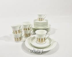 6x Lomonosov Imperial Porcelain Gold Demitasse Coffee Cups, Saucers & Plates