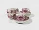 6x Meissen Indian Flower Pink Demitasse Coffee Cups & Saucers Set