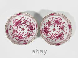 6x Meissen Indian Flower Pink Demitasse Coffee Cups & Saucers Set