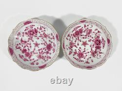 6x Meissen Indian Flower Pink Demitasse Coffee Cups & Saucers Set