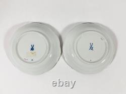6x Meissen Indian Flower Pink Demitasse Coffee Cups & Saucers Set