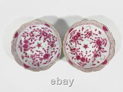 6x Meissen Indian Flower Pink Demitasse Coffee Cups & Saucers Set