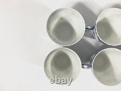 6x Royal Copenhagen Blue Fluted Full Lace 1038 Demitasse Coffee Cups & Saucers