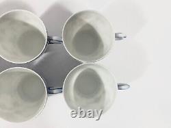 6x Royal Copenhagen Blue Fluted Full Lace 1038 Demitasse Coffee Cups & Saucers