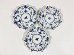 6x Royal Copenhagen Blue Fluted Full Lace 1038 Demitasse Coffee Cups & Saucers