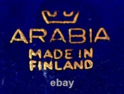 7 Arabia Of Finland Demitasse Mocha Cups & Saucers Cobalt Blue & Gold Olga Osol