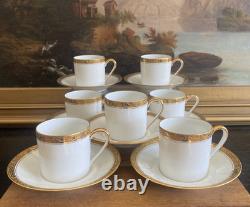 (7) GEORGES BOYER Gold Trim DEMITASSE CUPS & SAUCERS Vintage Limoges France