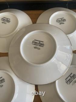 (7) GEORGES BOYER Gold Trim DEMITASSE CUPS & SAUCERS Vintage Limoges France