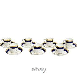 7 Minton England for Tiffany & Co Porcelain Demitasse Cup and Saucers 1923