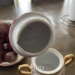 7 Pc Demitasse Porcelain Cups & Saucers Sugar Bowl Japan