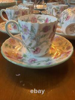 7 Sets Minton England Haddon Hall Chintz Demitasse Cups & Saucers