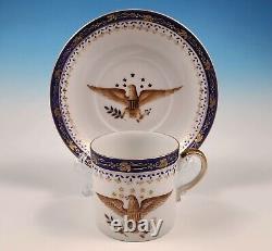 8 Andrea by Sadek Federal Eagle Demitasse Cup Saucer Chinese Export Style 7636