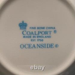 8 Coalport Oceanside 2 1/4 Demitasse Cups & Saucers White Shell Pattern MINT