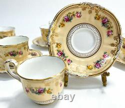 8 Copeland Spode England Porcelain Demitasse Cup & Saucers, circa 1900