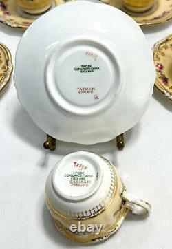 8 Copeland Spode England Porcelain Demitasse Cup & Saucers, circa 1900