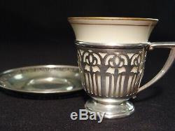8 Demitasse Sets Whiting Co. Sterling Cups & Saucers withLenox Liners- Ex Cond
