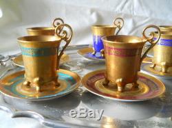 8 Dw Porzellan Manufaktur German Karlsbader Wertarbeit Demitasse Cups Saucers