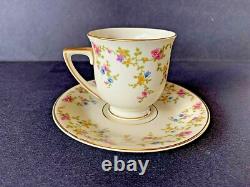 8 HEINRICH & CO. PORCELAIN COQUETTE DEMITASSE CUPS & SAUCERS-GERMANY- c. 1930s