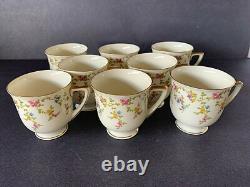 8 HEINRICH & CO. PORCELAIN COQUETTE DEMITASSE CUPS & SAUCERS-GERMANY- c. 1930s