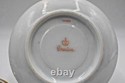 8 Hand Painted Dresden Demitasse Cup & Saucers Flowers, Circa 1920
