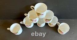 8 Hand Painted Haviland Limoges Demitasse Cups + 11 Saucers With Pink Orchid Gold