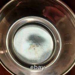 8 Lenox Demitasse Porcelain insert cups, Wallace Sterling Silver Saucer Set, MNS