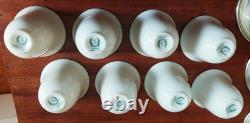 8 Lenox Demitasse Porcelain insert cups, Wallace Sterling Silver Saucer Set, MNS