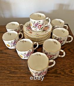 8 Royal Crown Derby Posies Demitasse Teacups Saucers Set of 8 Espresso EUC