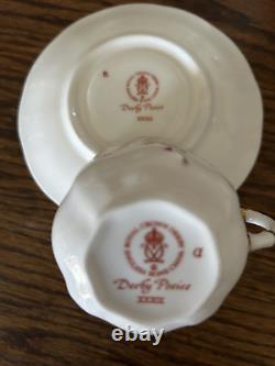 8 Royal Crown Derby Posies Demitasse Teacups Saucers Set of 8 Espresso EUC